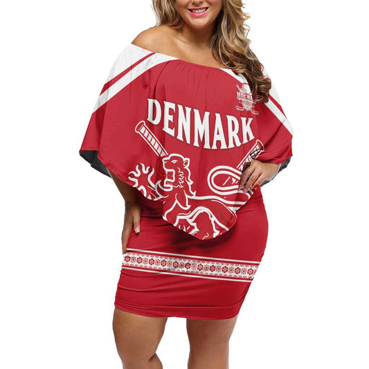 Custom Denmark Hockey Come On Danish Lions Off Shoulder Short Dress