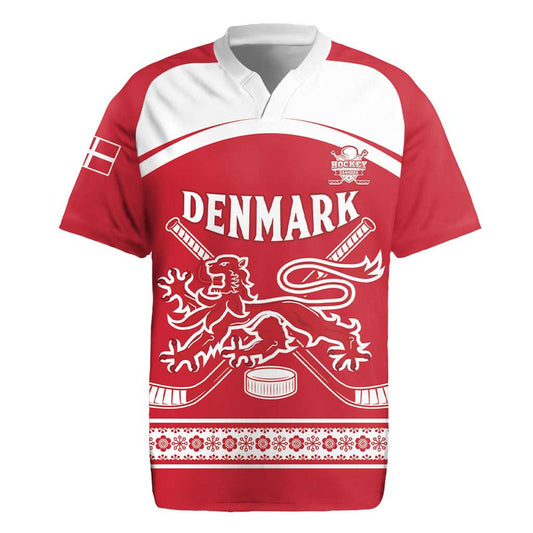 Custom Denmark Hockey Come On Danish Lions Rugby Jersey