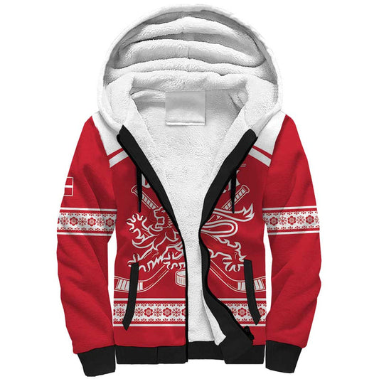 Custom Denmark Hockey Come On Danish Lions Sherpa Hoodie