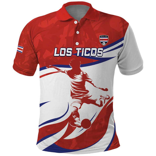 Custom Costa Rica Football Los Ticos With Bull Mascot Polo Shirt