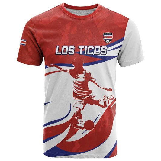 Custom Costa Rica Football Los Ticos With Bull Mascot T Shirt