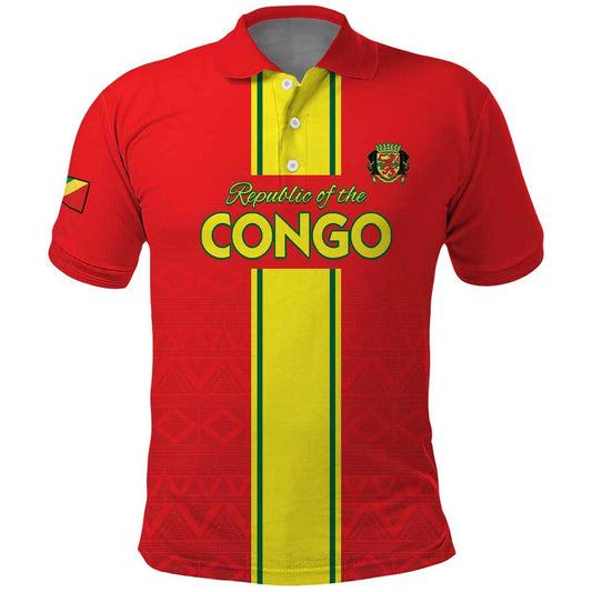Custom Congo Brazzaville Football Go Ba Diabulu ya Mbwaki Red Color Polo Shirt