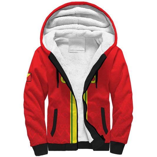Custom Congo Brazzaville Football Go Ba Diabulu ya Mbwaki Red Color Sherpa Hoodie