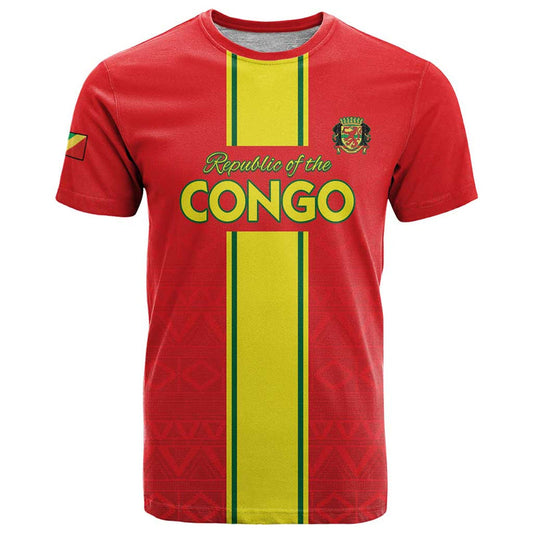 Custom Congo Brazzaville Football Go Ba Diabulu ya Mbwaki Red Color T Shirt