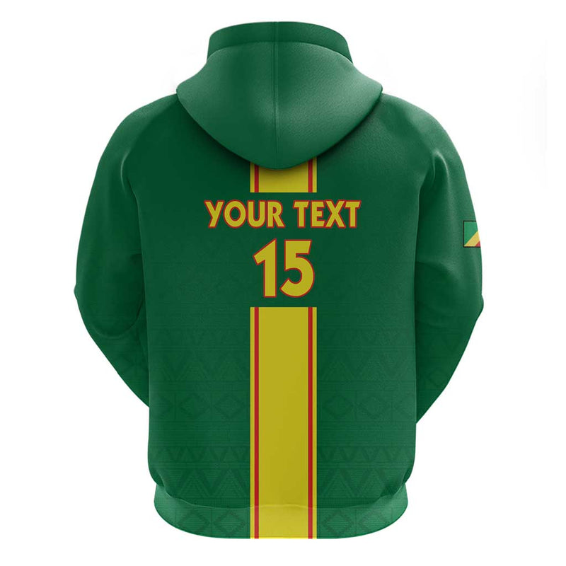 Custom Congo Brazzaville Football Go Ba Diabulu ya Mbwaki Green Color Hoodie