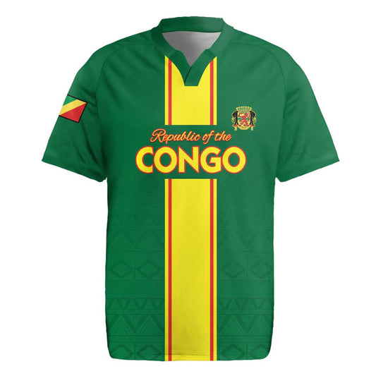 Custom Congo Brazzaville Football Go Ba Diabulu Ya Mbwaki Green Color Rugby Jersey