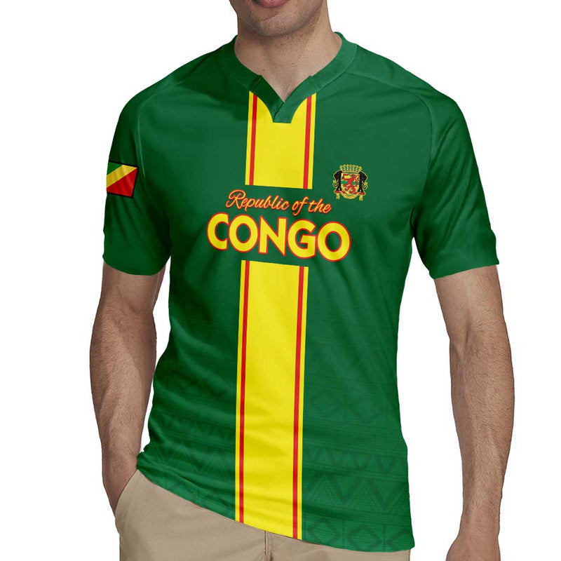 Custom Congo Brazzaville Football Go Ba Diabulu Ya Mbwaki Green Color Rugby Jersey