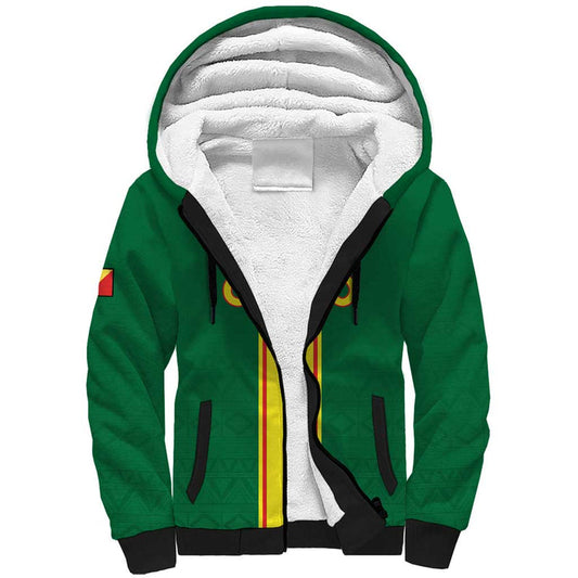 Custom Congo Brazzaville Football Go Ba Diabulu ya Mbwaki Green Color Sherpa Hoodie