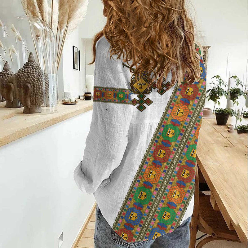 Ethiopia Saba Kemis Sash Style Women Casual Shirt