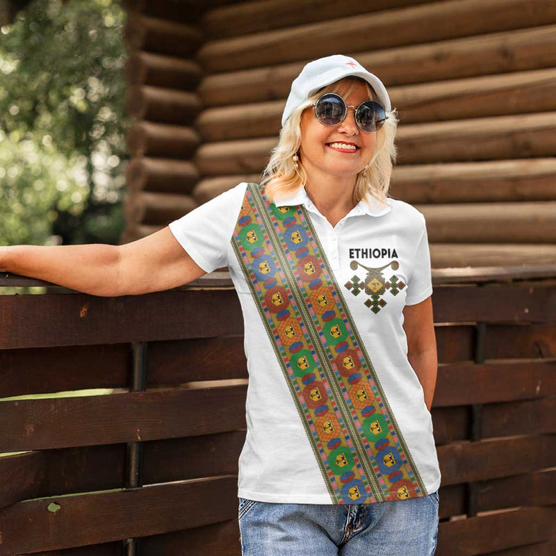 Ethiopia Saba Kemis Sash Style Women Polo Shirt