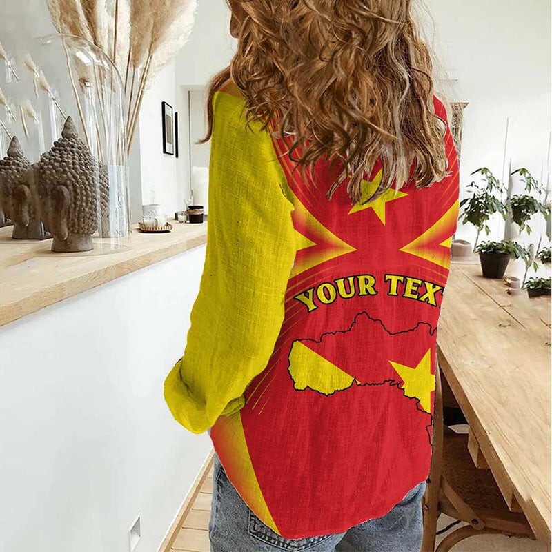 Ethiopia Tigray Region Coat Of Arms With Map Women Casual Shirt