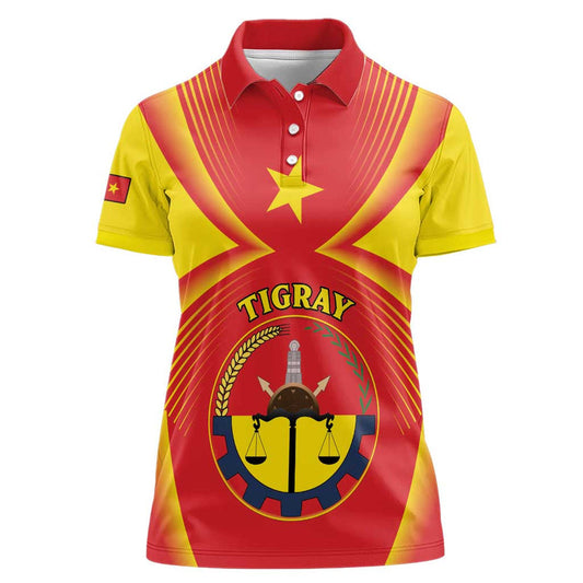 Ethiopia Tigray Region Coat Of Arms With Map Women Polo Shirt