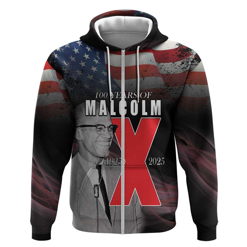 African American El Hajj Malik El Shabazz 100 Years of Malcolm X Hoodie