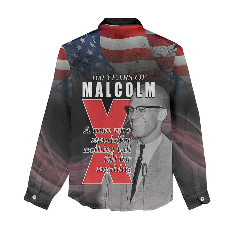 African American El Hajj Malik El Shabazz 100 Years of Malcolm X Women Casual Shirt