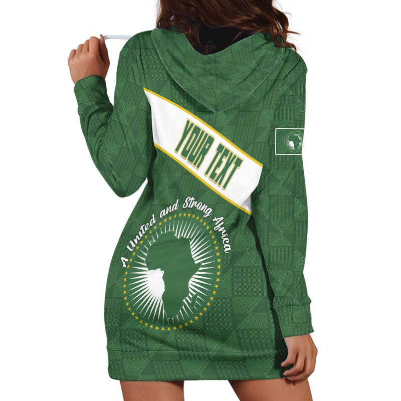 African Union Day Emblem With Kente Pattern Hoodie Dress