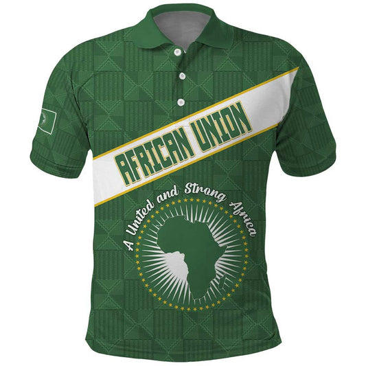 African Union Day Polo Shirt Emblem With Kente Pattern