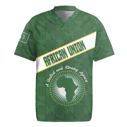 African Union Day Emblem With Kente Pattern Rugby Jersey