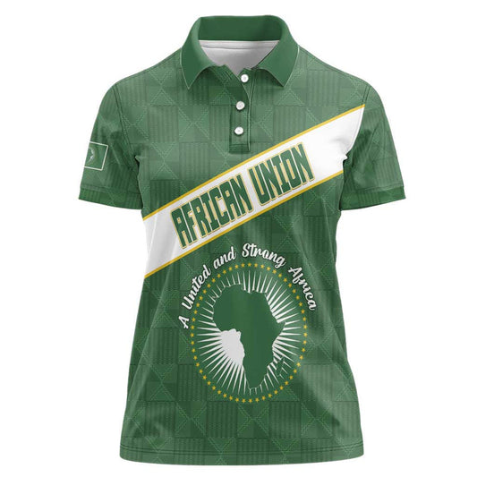 African Union Day Women Polo Shirt Emblem With Kente Pattern