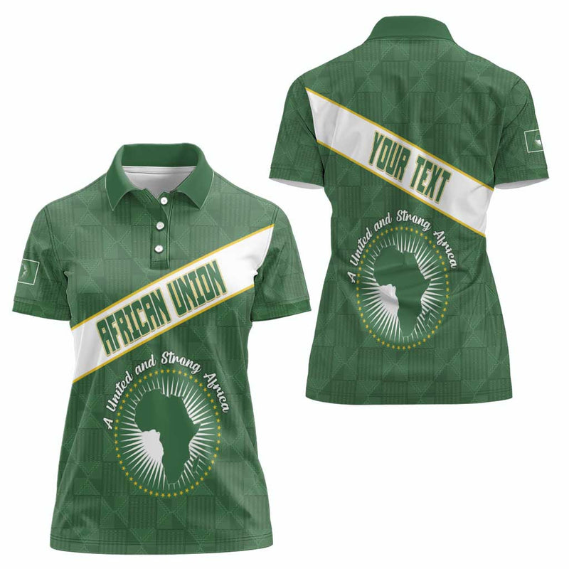 African Union Day Women Polo Shirt Emblem With Kente Pattern