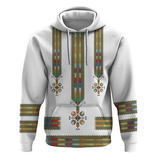 Ethiopian Traditional Habesha Costume Cross With Tilet Pattern Hoodie