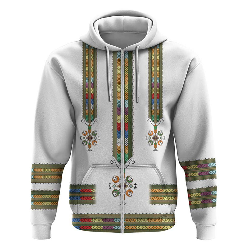 Ethiopian Traditional Habesha Costume Cross With Tilet Pattern Hoodie