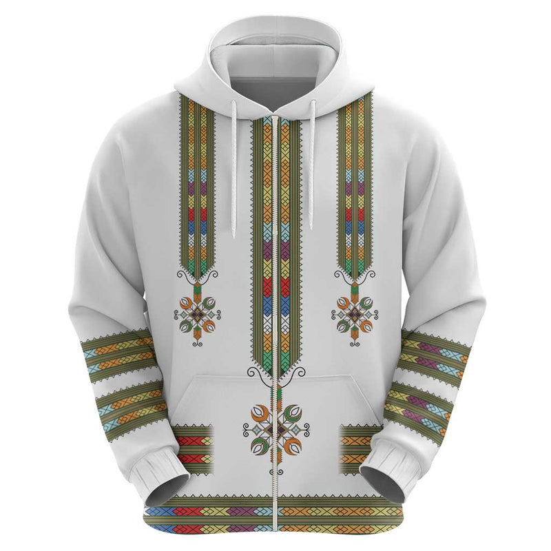 Ethiopian Traditional Habesha Costume Cross With Tilet Pattern Hoodie