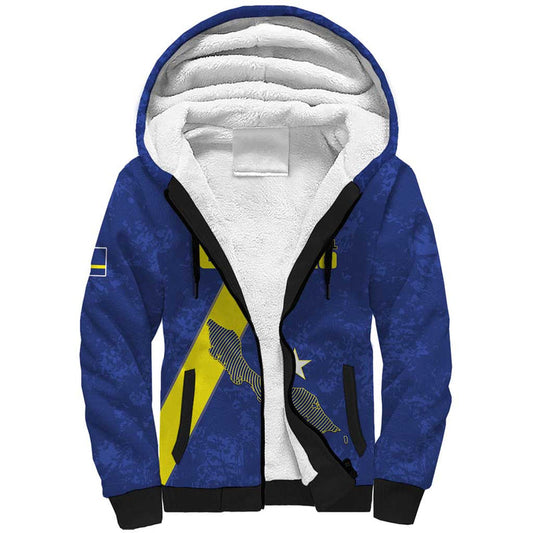 Custom Curacao Football Go La Familia Azul Sherpa Hoodie