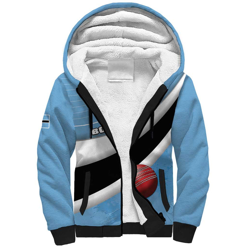 Custom Botswana Cricket Go Baggy Blues Sherpa Hoodie