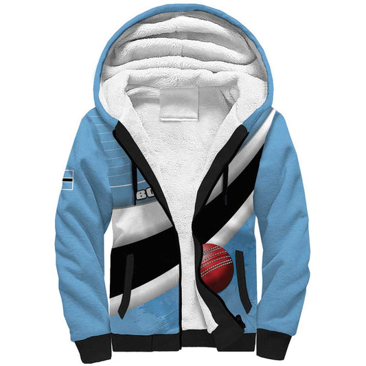 Custom Botswana Cricket Go Baggy Blues Sherpa Hoodie