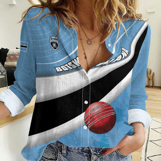 Custom Botswana Cricket Go Baggy Blues Women Casual Shirt
