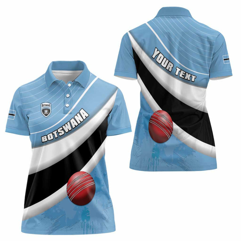 Custom Botswana Cricket Go Baggy Blues Women Polo Shirt