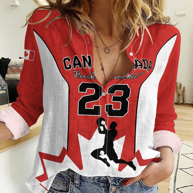 Custom Canada Basketball Go Champions Team Canada Women Casual Shirt