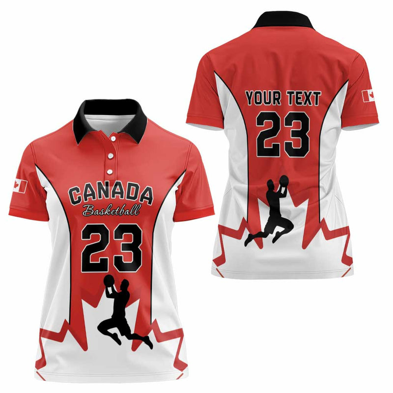 Custom Canada Basketball Go Champions Team Canada Women Polo Shirt