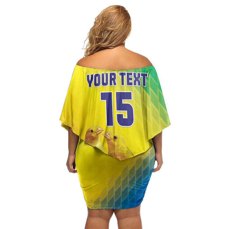 Custom Brazil Football Go Canarinho Go Off Shoulder Short Dress