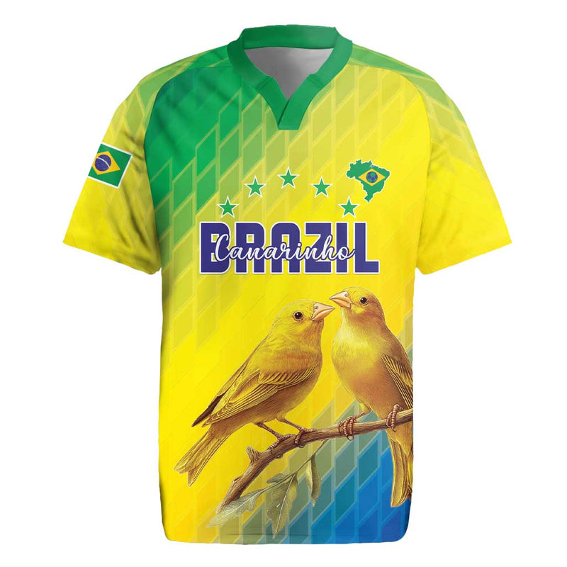 Custom Brazil Football Go Canarinho Go Rugby Jersey
