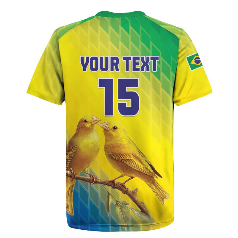 Custom Brazil Football Go Canarinho Go Rugby Jersey