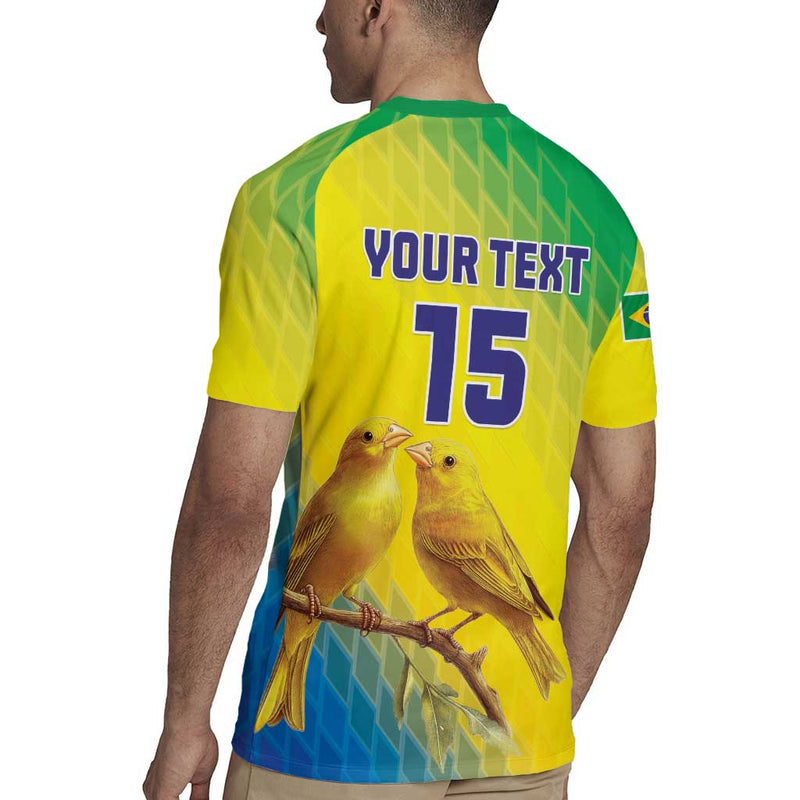 Custom Brazil Football Go Canarinho Go Rugby Jersey