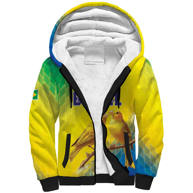 Custom Brazil Football Go Canarinho Go Sherpa Hoodie