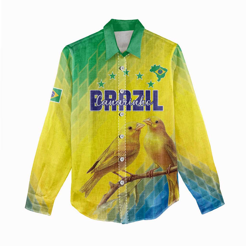 Custom Brazil Football Go Canarinho Go Women Casual Shirt