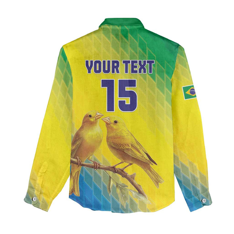 Custom Brazil Football Go Canarinho Go Women Casual Shirt