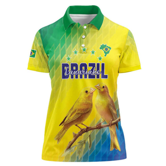 Custom Brazil Football Go Canarinho Go Women Polo Shirt