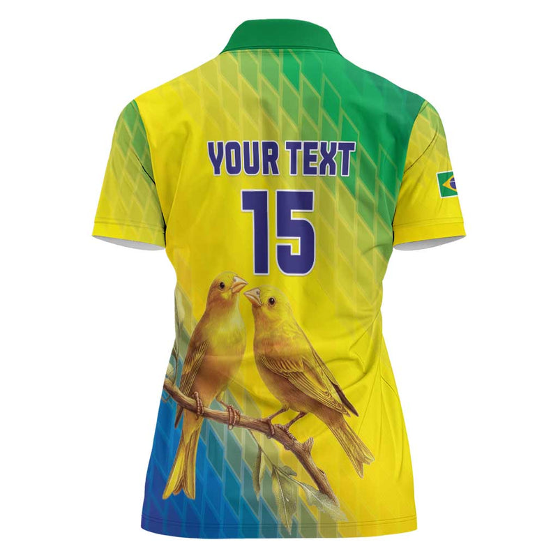 Custom Brazil Football Go Canarinho Go Women Polo Shirt