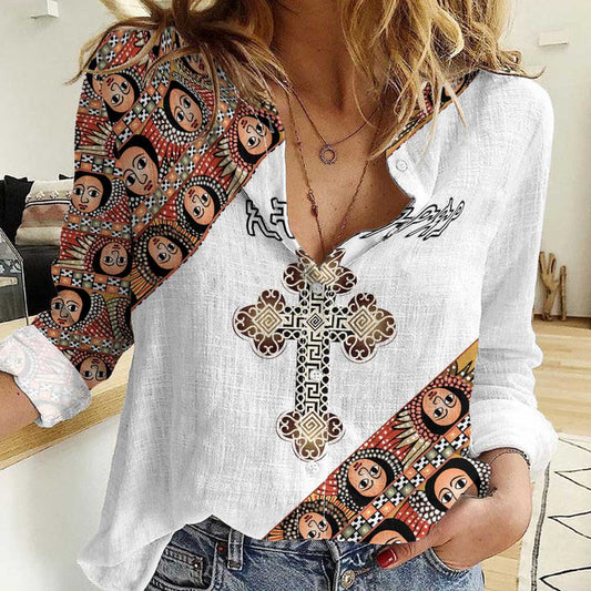 Ethiopian Orthodox Church Angel Women Casual Shirt