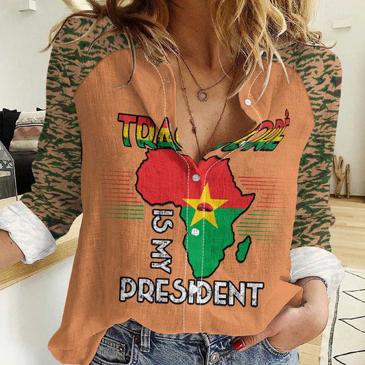 Africa in Solidarity with Traore Africa For Africans Women Casual Shirt