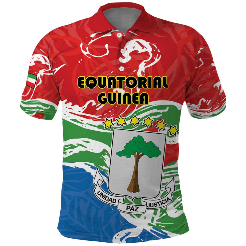 Equatorial Guinea Independence Day Polo Shirt Coat Of Arms With Map