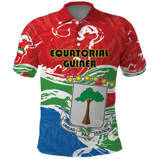 Equatorial Guinea Independence Day Coat Of Arms With Map Polo Shirt