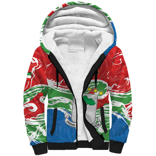 Equatorial Guinea Independence Day Coat Of Arms With Map Sherpa Hoodie