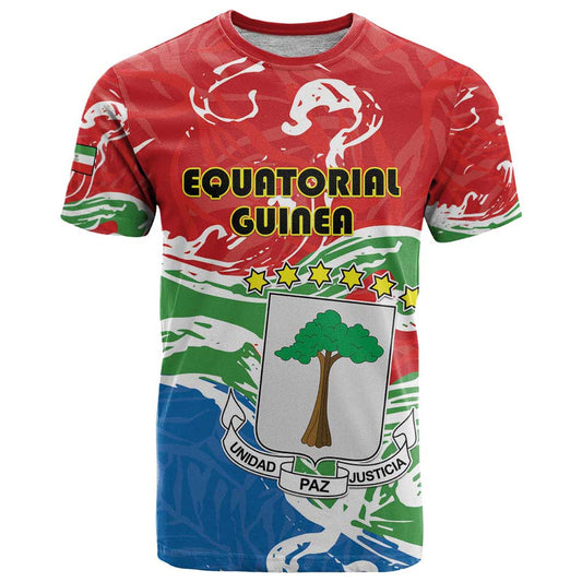 Equatorial Guinea Independence Day T Shirt Coat Of Arms With Map