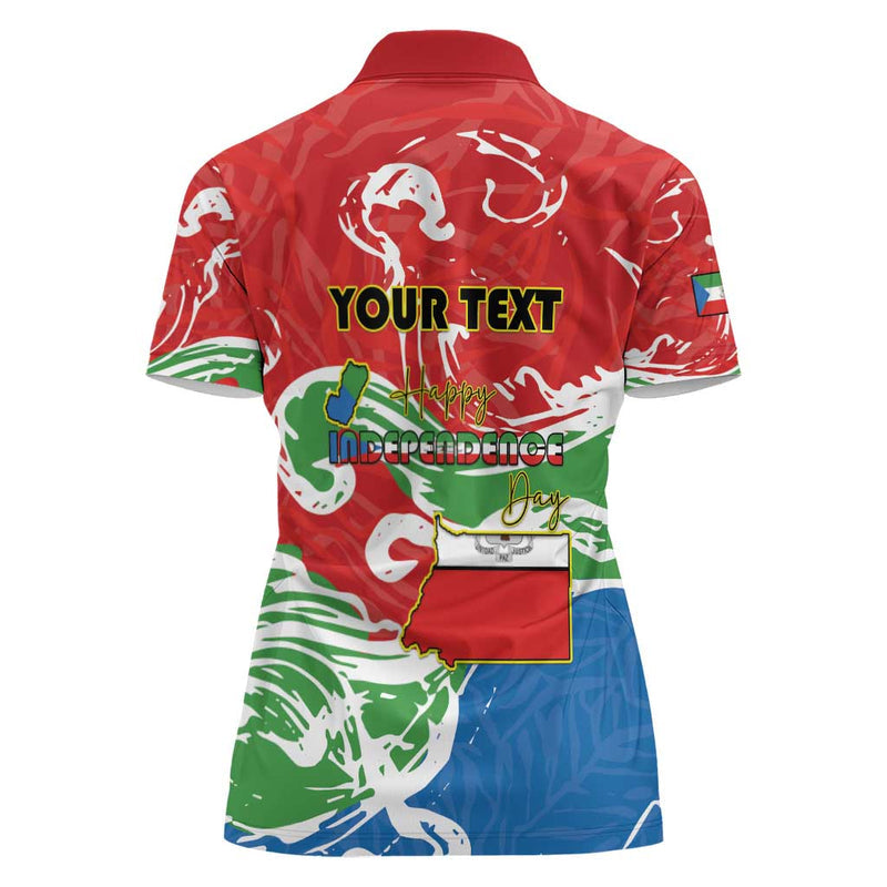 Equatorial Guinea Independence Day Coat Of Arms With Map Women Polo Shirt