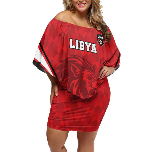 Custom Libya Football Go Fursan Al-mutawasit Off Shoulder Short Dress